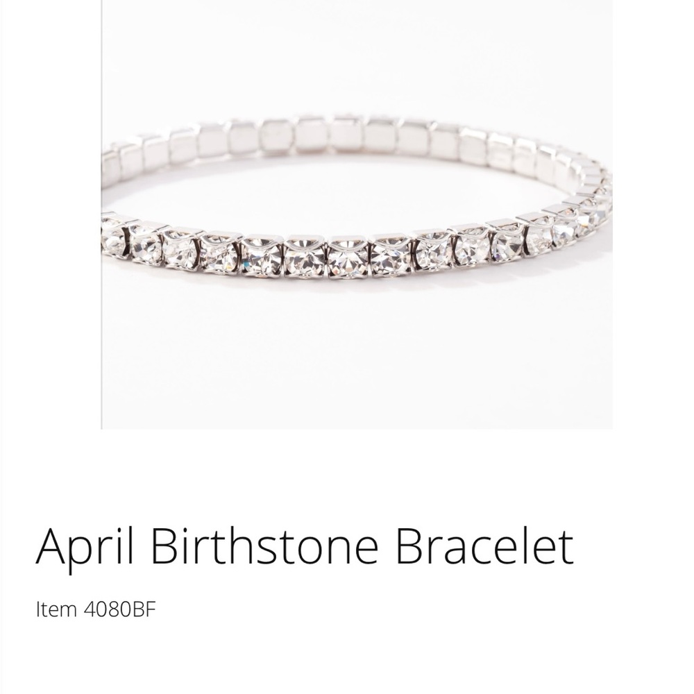 EUC Touchstone Crystal Stretch April Birthstone Bracelet